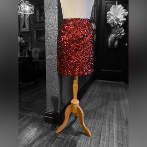 Glamorous Sequin Mini Skirt in Red